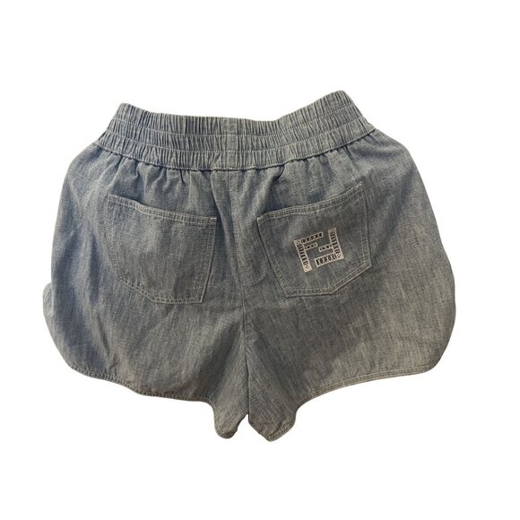 Fendi Womens Chambray Summer Shorts Made In Italy With Elastic Waist & Pocket De - Picture 6 of 13